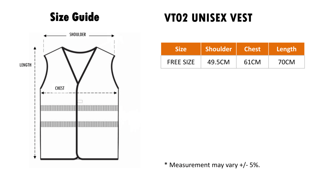 security vest size