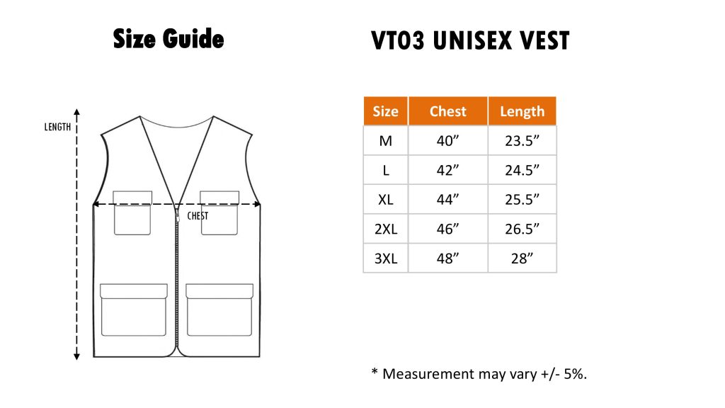 size vest